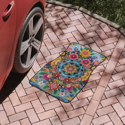 Punjabi Glowing Flowers Car Floor Mats