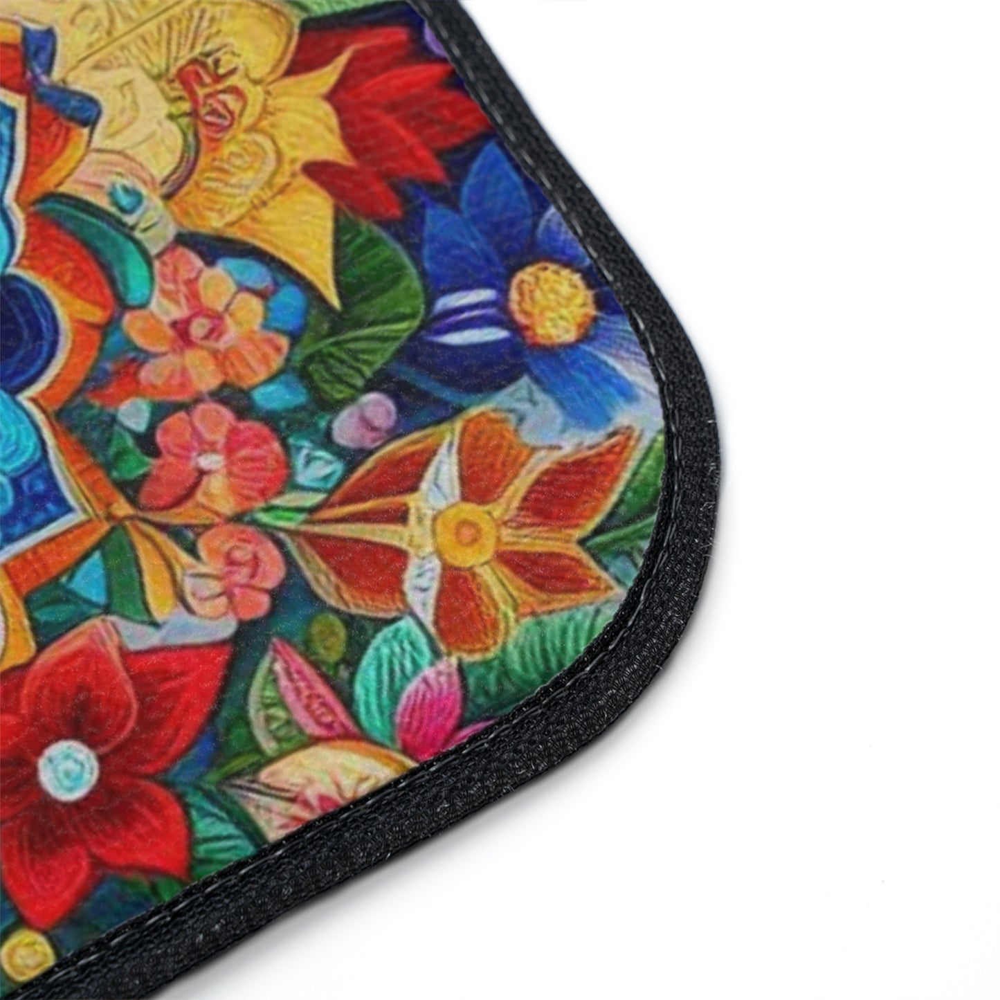 Punjabi Glowing Flowers Car Floor Mats