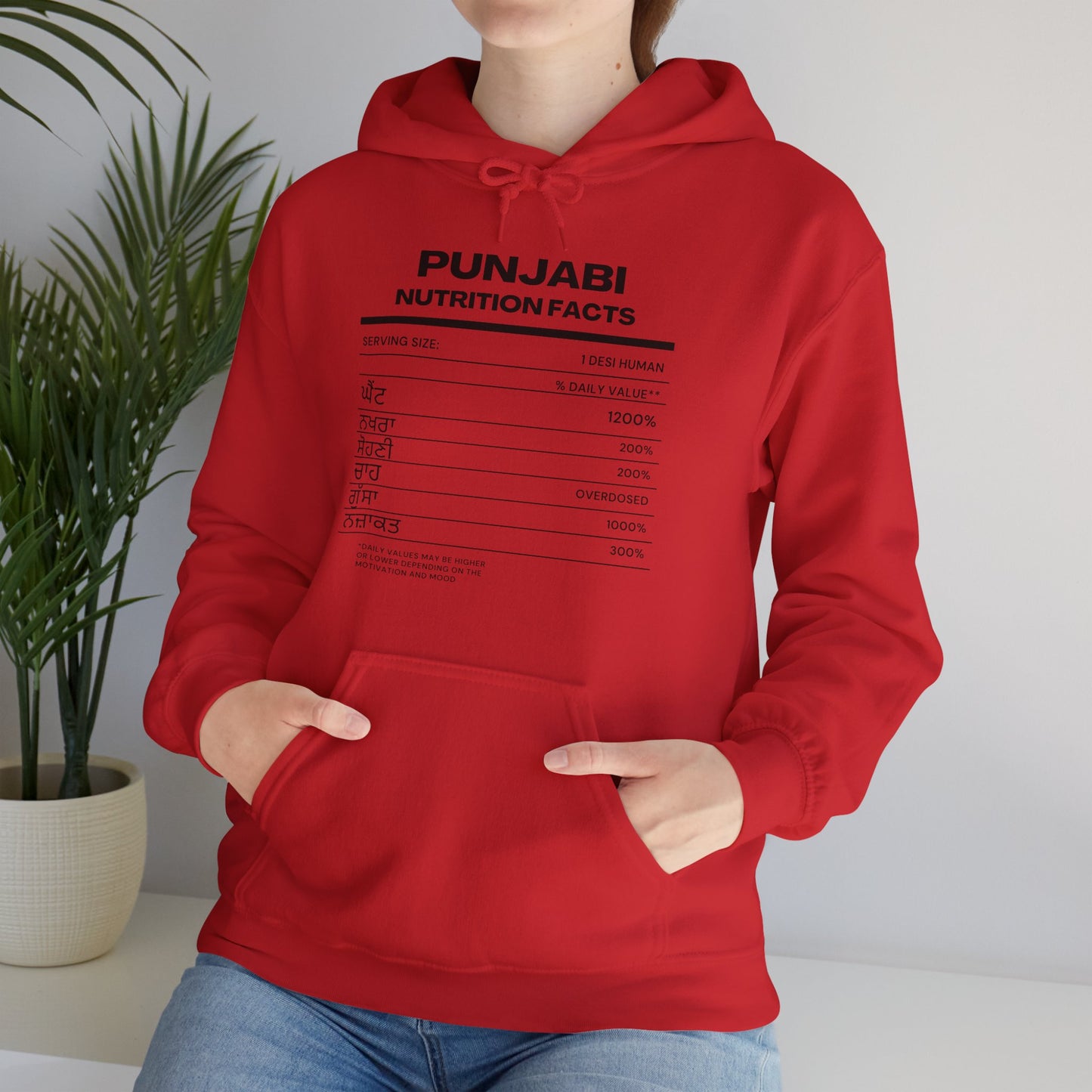 Punjabi Nutrition Facts Punjaban Hooded Sweatshirt