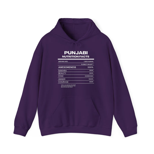 Punjabi Nutrition Facts Women Hooded Sweatshirt