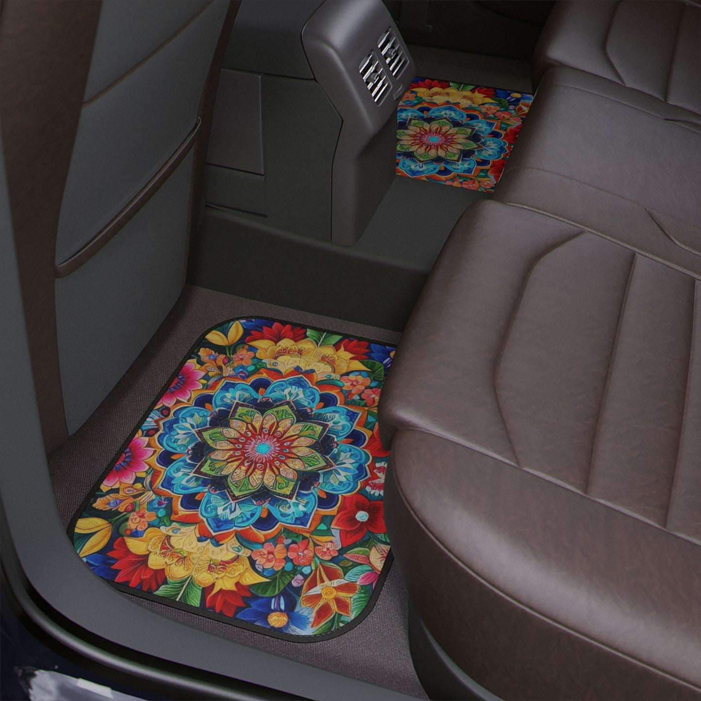 Punjabi Glowing Flowers Car Floor Mats