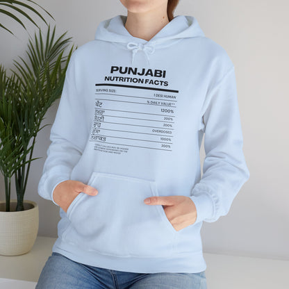 Punjabi Nutrition Facts Punjaban Hooded Sweatshirt